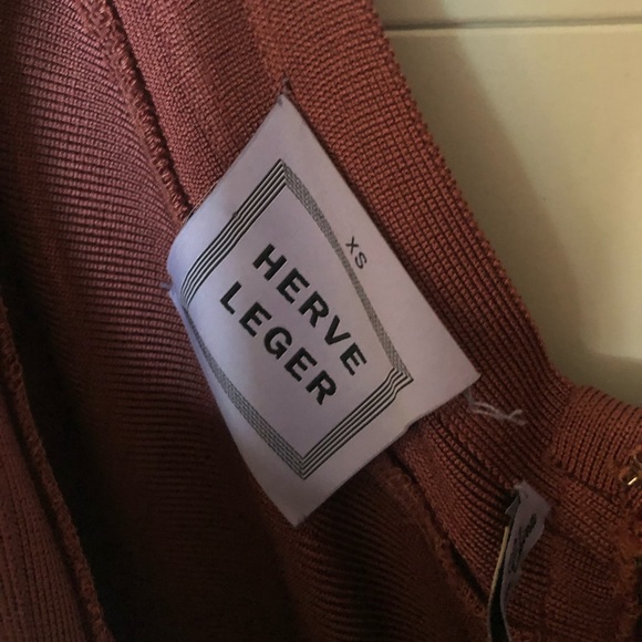 Herve Leger light mauve midi dress - Picture 4 of 5